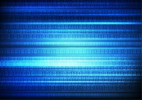 Vector : Binary code on blue background Stock Illustration
