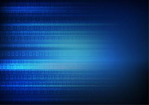 Vector : Binary code on blue background Stock Illustration