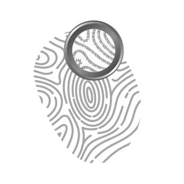 Vector : Binary code in fingerprint on white background Stock Illustration