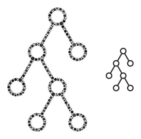 Vector Binary Hierarchy Collage of Small Circles Stock Illustration