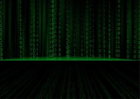 Vector : Binary number on black background Stock Illustration