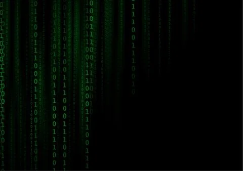 Vector : Binary number on black background Illustrazione stock