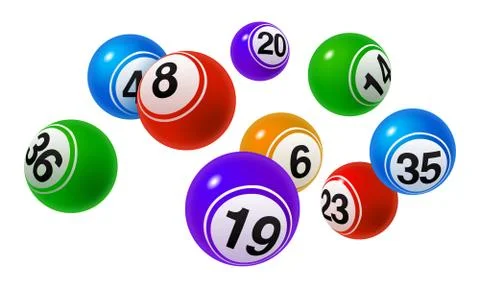 Vector Bingo / Lottery Number Balls Colorful Set on White Background Stock Illustration