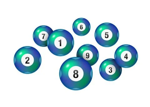 Vector Bingo / Lottery Number Balls Set on Background Stock Illustration