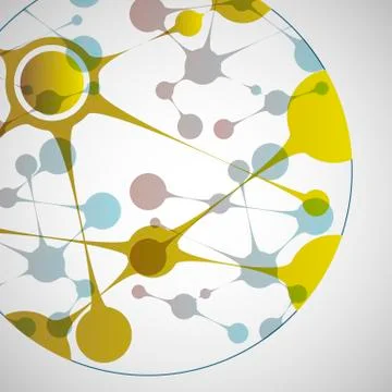 Vector biotechnology illustration. Science design molecule, formula, DNA 스톡 일러스트