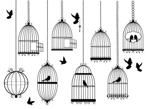 Vector Bird Cages Stock Illustration