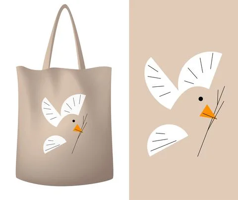 Vector bird in flat style . Editable illustration Stock Illustration