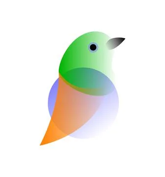Vector bird in gradient style. Digital art Stock Illustration