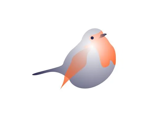 Vector bird in gradient style. Digital art Stock Illustration