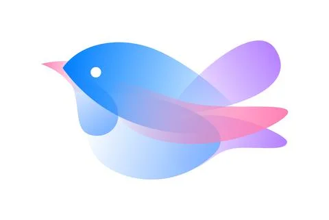 Vector bird in gradient style. Digital art Stock Illustration