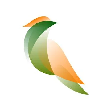 Vector bird in gradient style. Digital art Stock Illustration