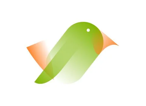 Vector bird in gradient style. Digital art Stock Illustration