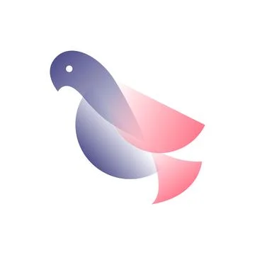 Vector bird in gradient style. Digital art Stock Illustration