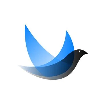 Vector bird in gradient style. Digital art Stock Illustration
