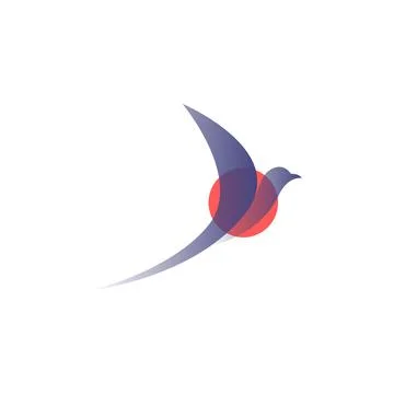 Vector bird in gradient style. Digital art Stock Illustration