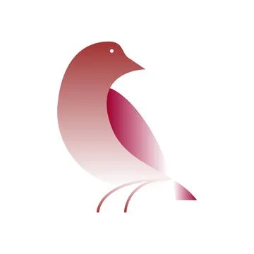 Vector bird in gradient style. Digital art Illustrazione stock