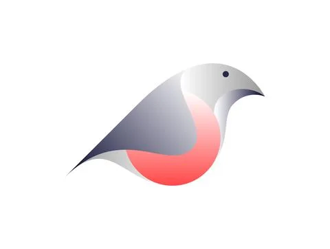 Vector bird in gradient style. Digital art Stock Illustration