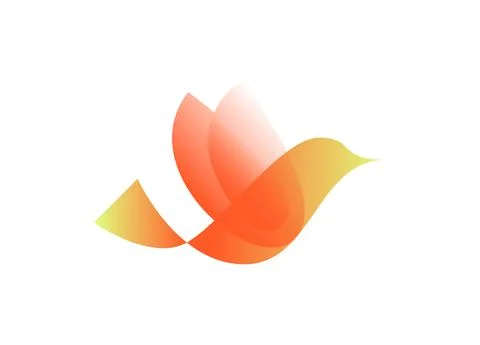 Vector bird in gradient style. Digital art Illustrazione stock