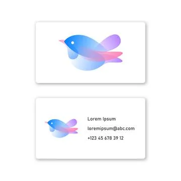 Vector bird in gradient style . Editable illustration Illustrazione stock