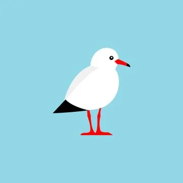 Vector bird isolated on a blue background. Stock Illustration