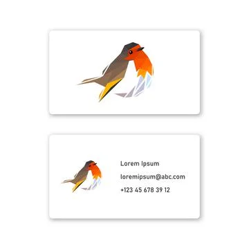 Vector bird in low poly style . Editable illustration Stock Illustration
