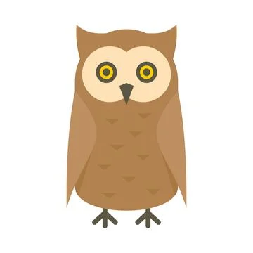 Vector bird owl in flat style 스톡 일러스트