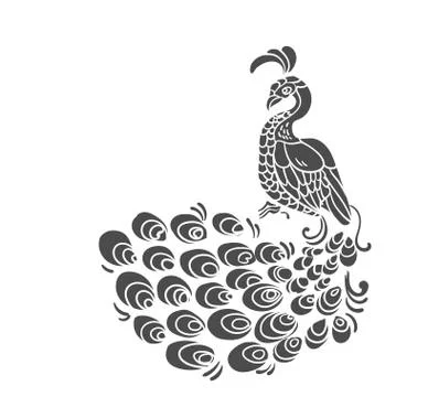 Vector bird peacock pattern peacock isolated clip art 스톡 일러스트