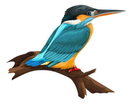 Vector of bird perching on branch. Stock-Illustration