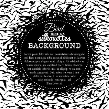 Vector bird silhouettes background. Stock Illustration