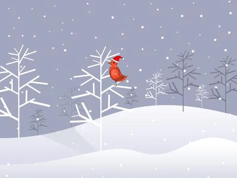 Vector bird sitting on dry tree Stock Illustration