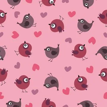 Vector birds multicolored seamless pattern Stock Illustration