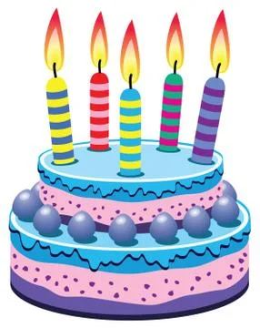 Vector birthday cake Stock Illustration