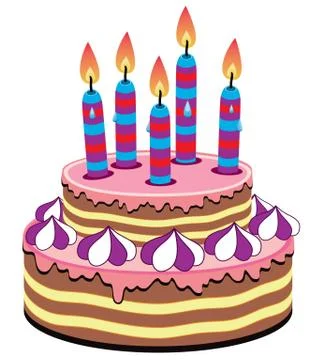 Vector birthday cake Stock Illustration