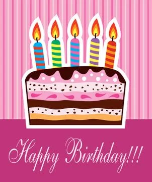 Vector birthday cake Stock Illustration