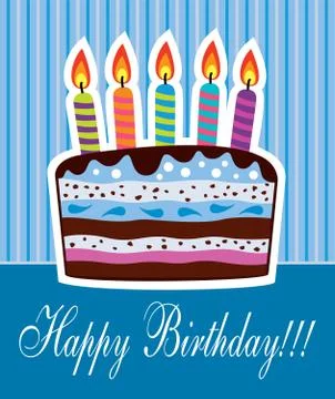 Vector birthday cake Stock Illustration