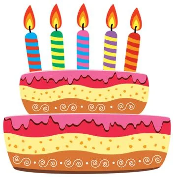 Vector birthday cake Stock Illustration