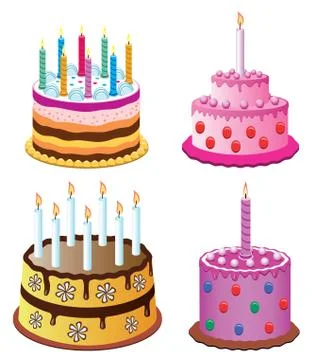 Vector birthday cakes Stock Illustration