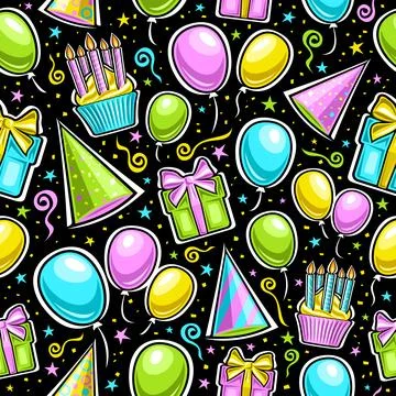 Vector Birthday Seamless Pattern Stock-Illustration