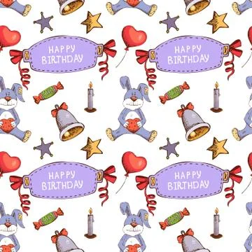 Vector birthday seamless pattern vector 스톡 일러스트
