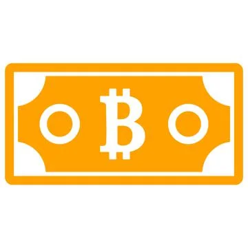 Vector Bitcoin Bill Flat Icon Illustration Stock Illustration