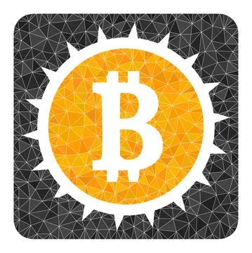 Vector Bitcoin Box Triangle Filled Icon イラスト素材
