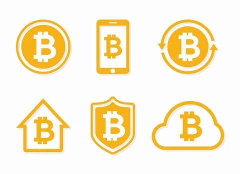 Vector bitcoin logo. Bitcoin icon. Vector bitcoin design elements, badges Illustrazione stock