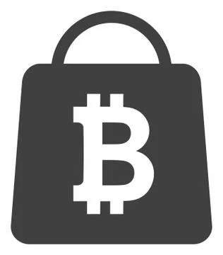 Vector Bitcoin Shopping Bag Flat Icon Symbol Illustrazione stock