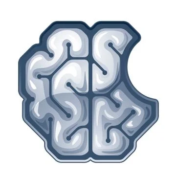 Vector bitten brain. Top view 스톡 일러스트