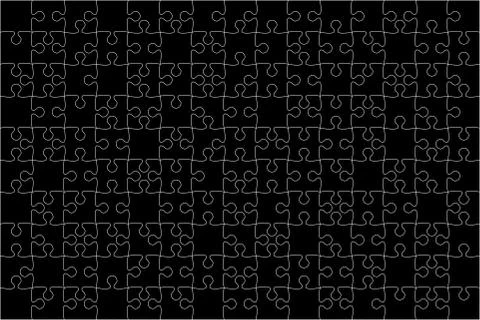 Vector Black 150 Puzzles Pieces Jigsaw Stock Illustration
