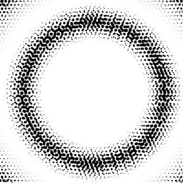 Vector black abstract halftone frame isolated on white background. Stock Illustration