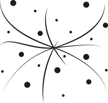Vector black abstract line art circles seamless pattern background Stock Illustration