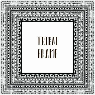 Vector Black Abstract Tribal Frame Stock Illustration