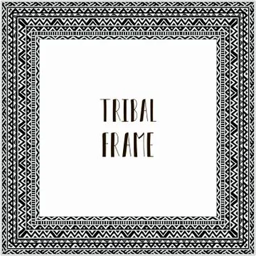 Vector Black Abstract Tribal Frame Stock Illustration