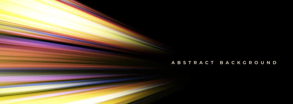 Vector black abstract wide background with multicolored glowing high-speed deep Stock Illustration